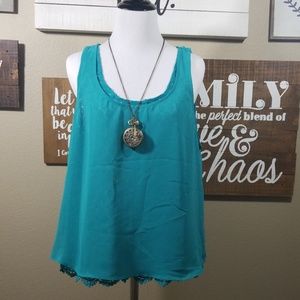 LC Conrad Teal Flowy Tank